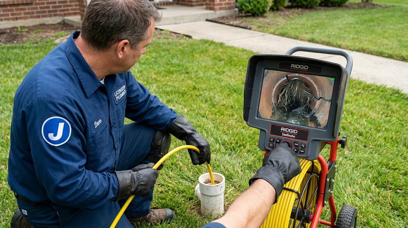 Sewer camera inspection being performed by Johns Plumbing LLC in Norco